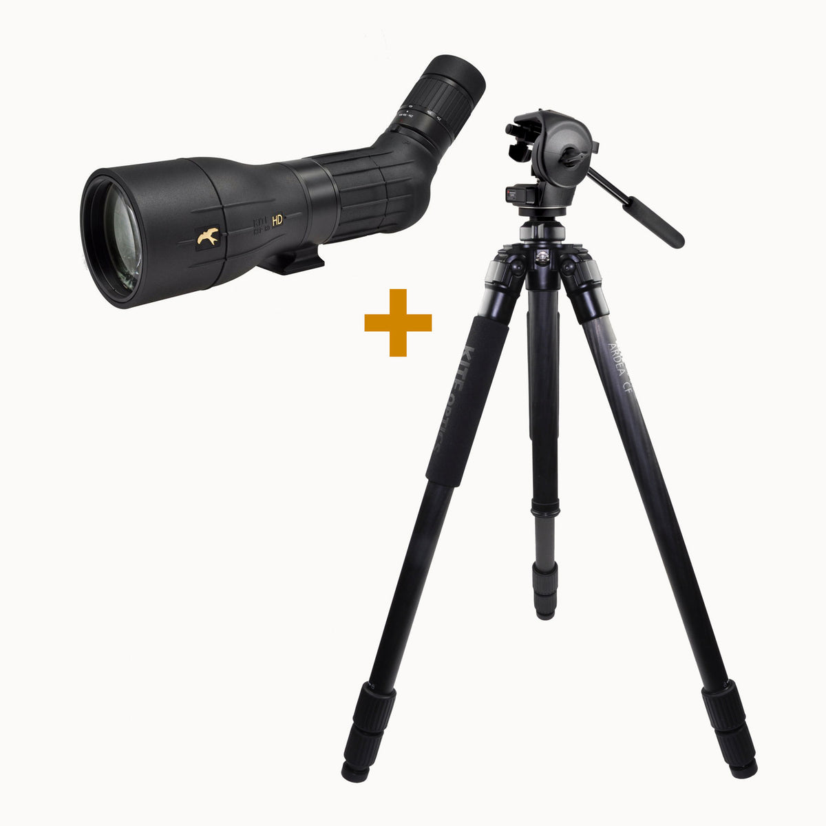 fernrohre Kite Optics KSP 80 HD 25-50X80 + Stativ Ardea CF mit Manfrotto 128 RC Videoneiger